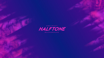 Abstract vector torn monochrome halftone background. Scrathed dotted texture element. Diagonal composition