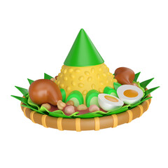 Tumpeng 3D  Illustration Icon