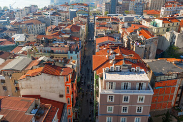 Aerial view of Istanbul historical district on sunny day