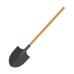 spade shovel flat vector illustration logo icon clipart