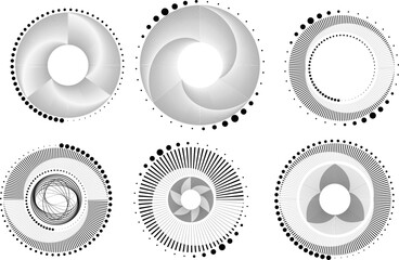 Lines in Circle Form . Spiral Vector Illustration .Technology round. Wave Logo . Design element . Abstract Geometric shape .