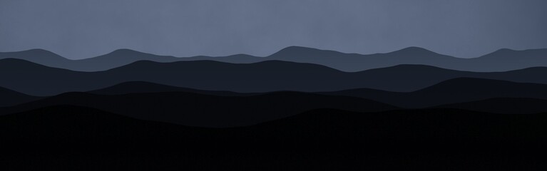 amazing mountains in night time digital drawn backdrop illustration