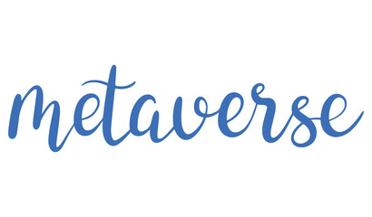 Metaverse hand lettering vector. Handwritten word 