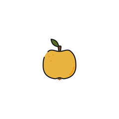 yellow apple icon, vector illustration