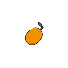 apricot icon, vector illustration