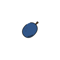 plum icon, vector illustration