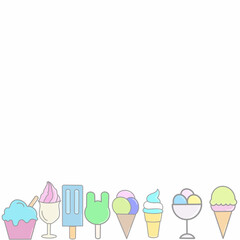 ice cream menu set sweet food cold delicious colorful bright