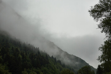 Clouds over the Pyrenees mountains. France.