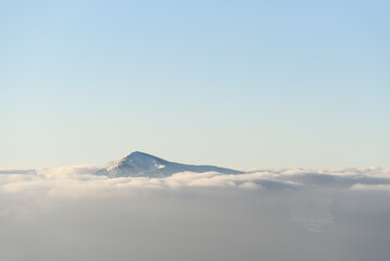 Naklejka na ściany i meble Snowy peak of Mount Hoverla in the Ukrainian Carpathian Mountains