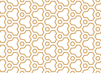 Abstract geometric pattern. A seamless vector background. White and gold ornament. Graphic modern pattern. Simple lattice graphic design