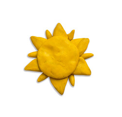 Naklejka premium Plasticine sun isolated on a white background