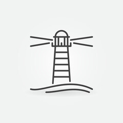 Obraz premium Lighthouse Building in Sea vector concept minimal icon in outline style