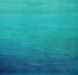 Fototapeta na wymiar Abstract colorful watercolor aquamarine blue gradient background.