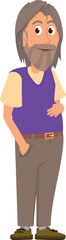 Middle age man character. Cartoon male person