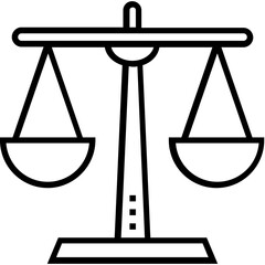 Justice Scale Line Vector Icon