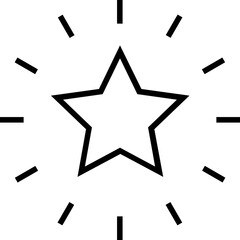 Star Line Vector Icon 