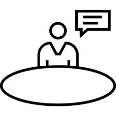 Meeting Line Vector Icon