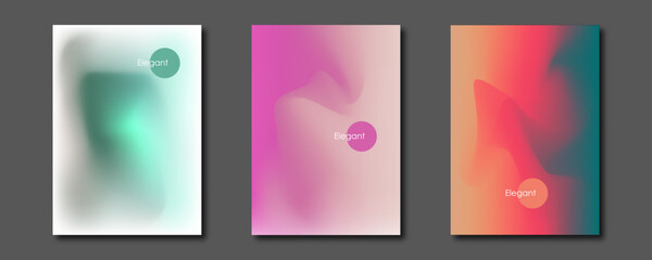 smooth gradient background set. elegant templates collection for brochures, posters, banners, flyers and cards. Vector illustration	
