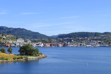 Fototapeta na wymiar View at Flekkefjord, South Norway 