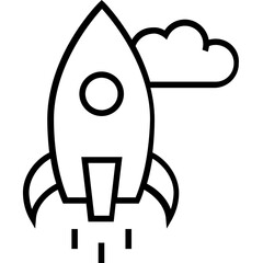 Rocket Line Vector Icon