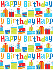 seamless pattern with birthday gifts design