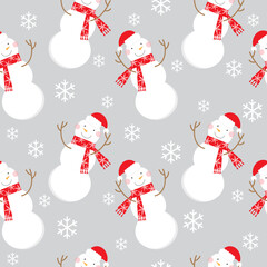 cute snowman seamless pattern design