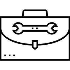 Tool Bag Line Vector Icon