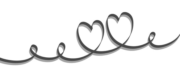 Hand drawn shape heart with cute sketch line, divider shape. Love doodle isolated on white background for wedding, mother, woman or valentines day.