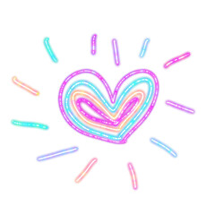 Hand drawn shape heart with cute sketch line, divider shape. Love doodle isolated on white background for wedding, mother, woman or valentines day.