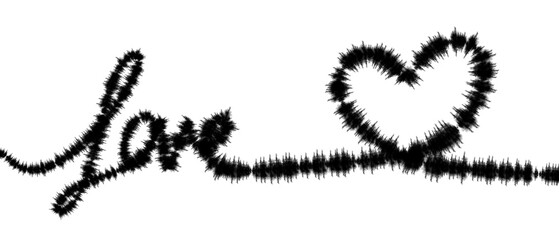 Hand drawn shape heart with cute sketch line, divider shape. Love doodle isolated on white background for wedding, mother, woman or valentines day.