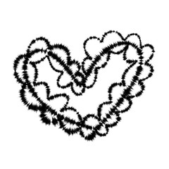 Hand drawn shape heart with cute sketch line, divider shape. Love doodle isolated on white background for wedding, mother, woman or valentines day.