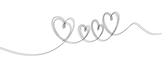 Hand drawn shape heart with cute sketch line, divider shape. Love doodle isolated on white background for wedding, mother, woman or valentines day.