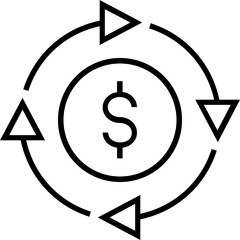 Dollar Exchange Line Vector Icon 