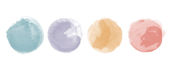 Color circles or Colorful watercolor splashes.