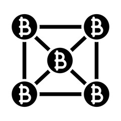 Bitcoin Network Vector Icon which is suitable for commercial work and easily modify or edit it

