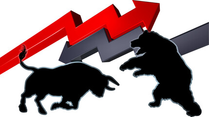 Bears Versus Bulls Stock Market Concept