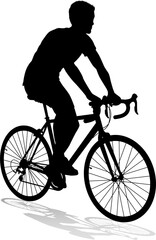 Obraz premium Bike Cyclist Riding Bicycle Silhouette