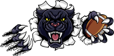 Black Panther American Football Mascot © Christos Georghiou