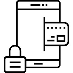 Mobile Banking Line Vector Icon