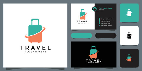 suitcase travel logo vector design