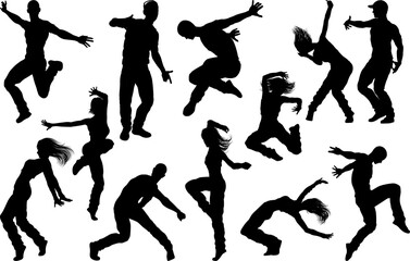Street Dance Dancer Silhouettes