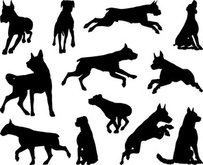 Dog Silhouettes Animal Set