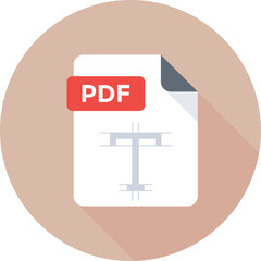 Obraz premium Pdf File Colored Vector Icon