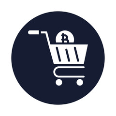Bitcoin cart  Vector Icon which is suitable for commercial work and easily modify or edit it

