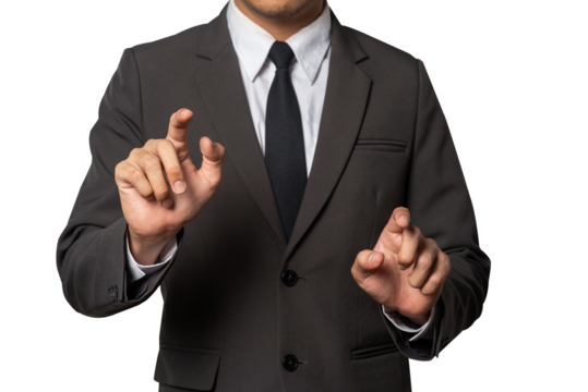 Businessman wearing a business suit reaching hand out.illustration vector illustrator Ai.PNG.