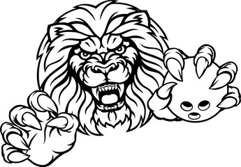 Lion Bowling Ball Sports Mascot