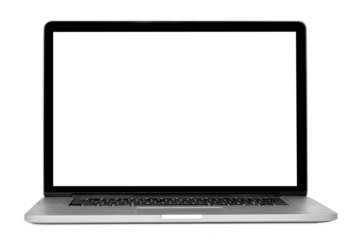 modern laptop computer  isolated on  colors background Proton Purple