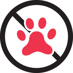 No pet, pet prohibition sign