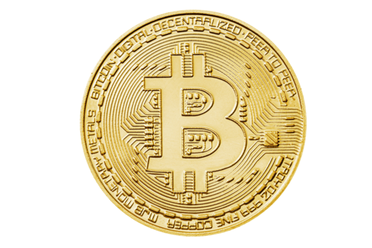 bitcoin coin on the white background