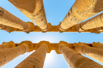 Temple Columns in the Luxor Temple, Egypt.